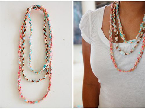 braided fabric necklace braided fabric necklace